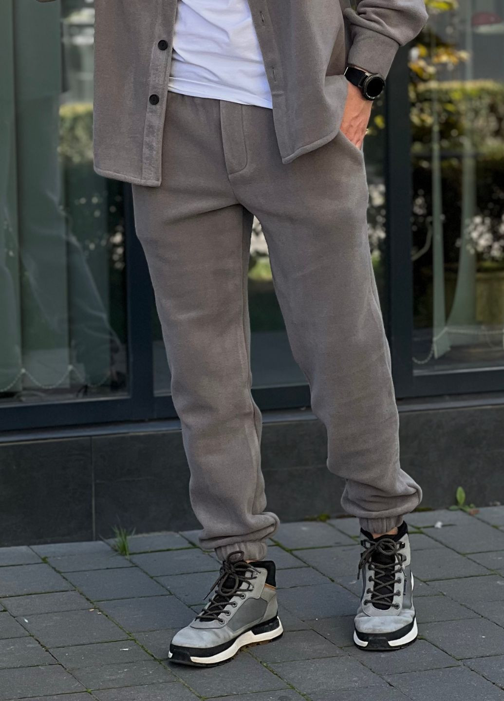 Серые спортивные, повседневный, кэжуал демисезонные джоггеры брюки MonsterBrand