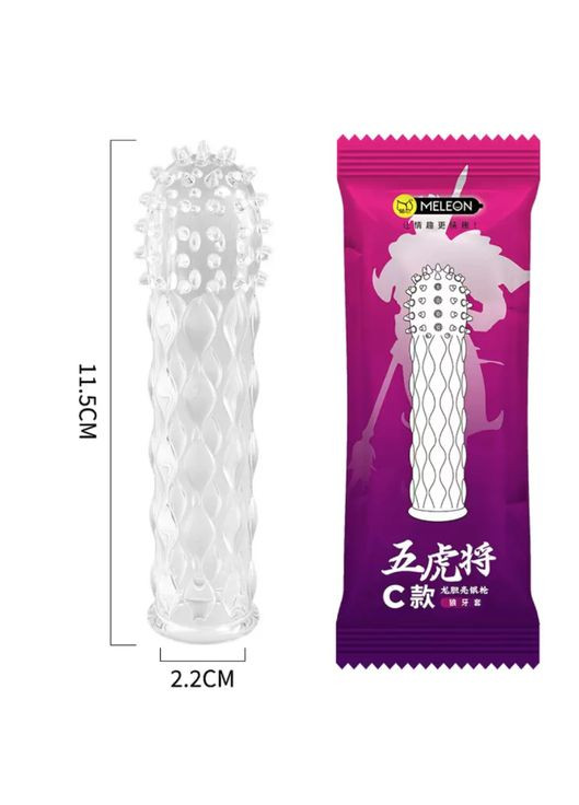 Рельефная насадка на пенис прозрачная с шипами – увеличение размера, продление акта, стимуляция партнерши, пупырчатая насадка. No Brand (339864389)