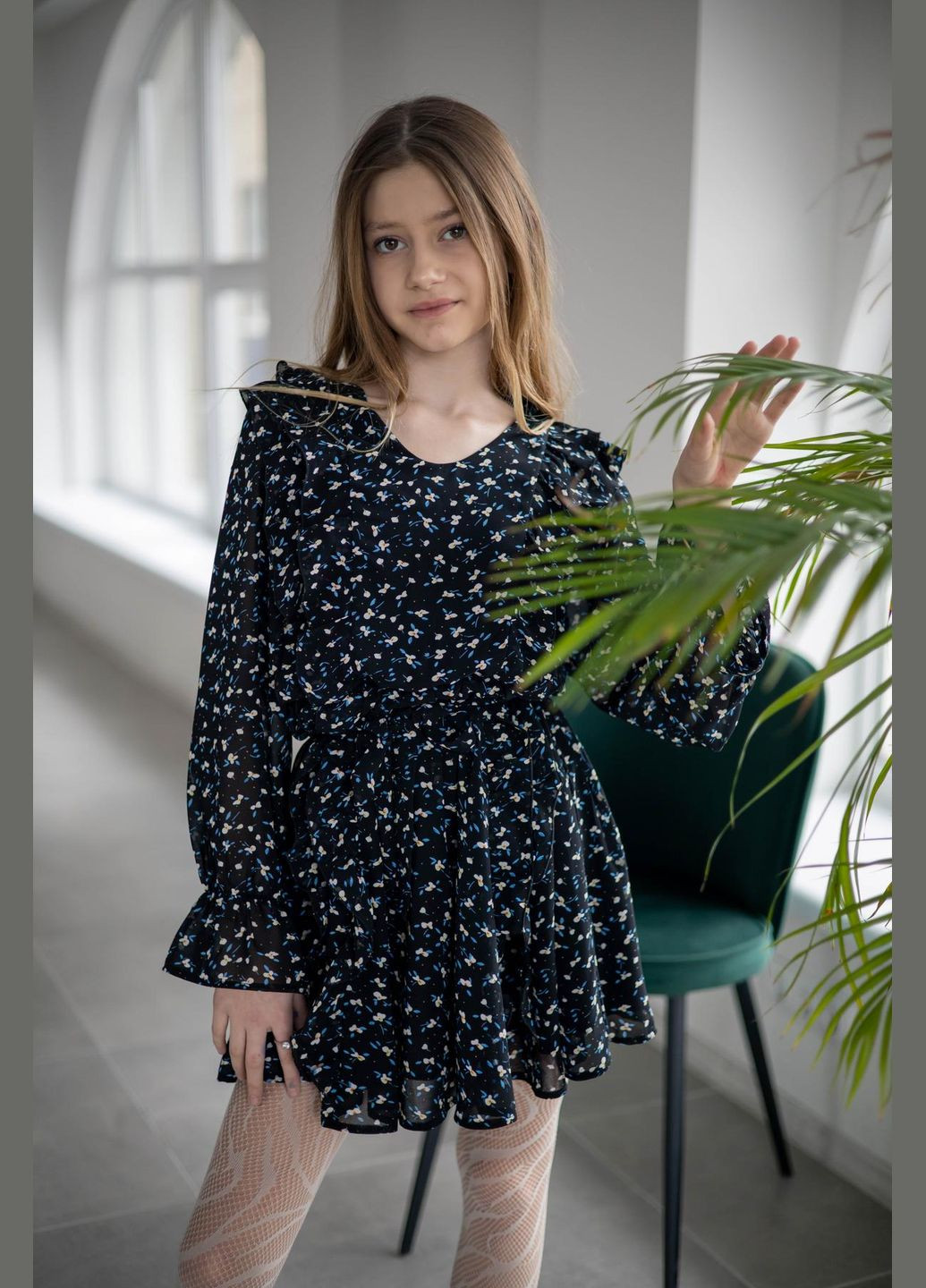 Чёрное платье шифоновое подростковое IRmAS (326766656)