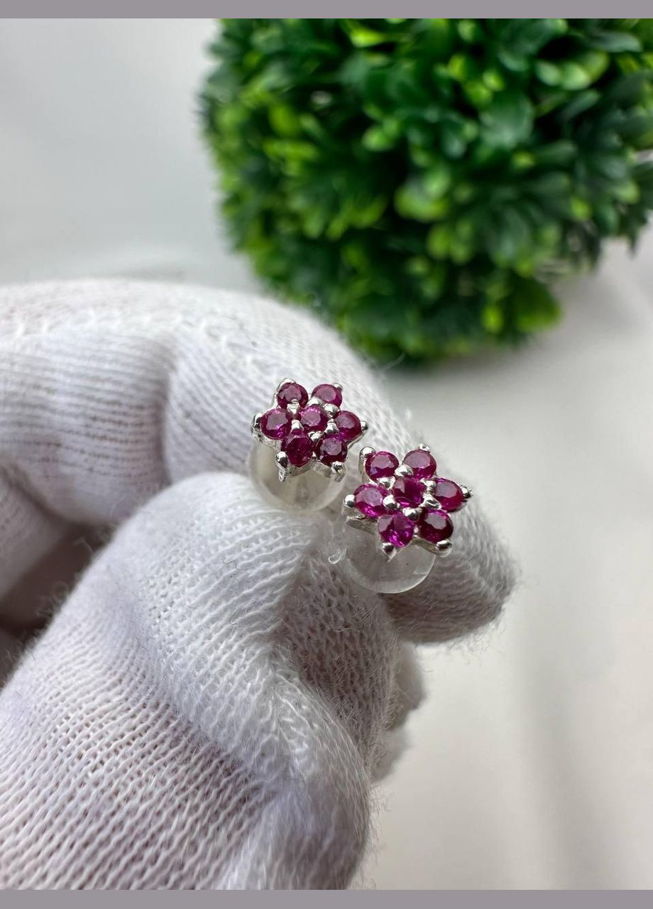 Сережки срібло 925 проба цвяшки Осло пусети заглушка силікон No Brand (327435348)