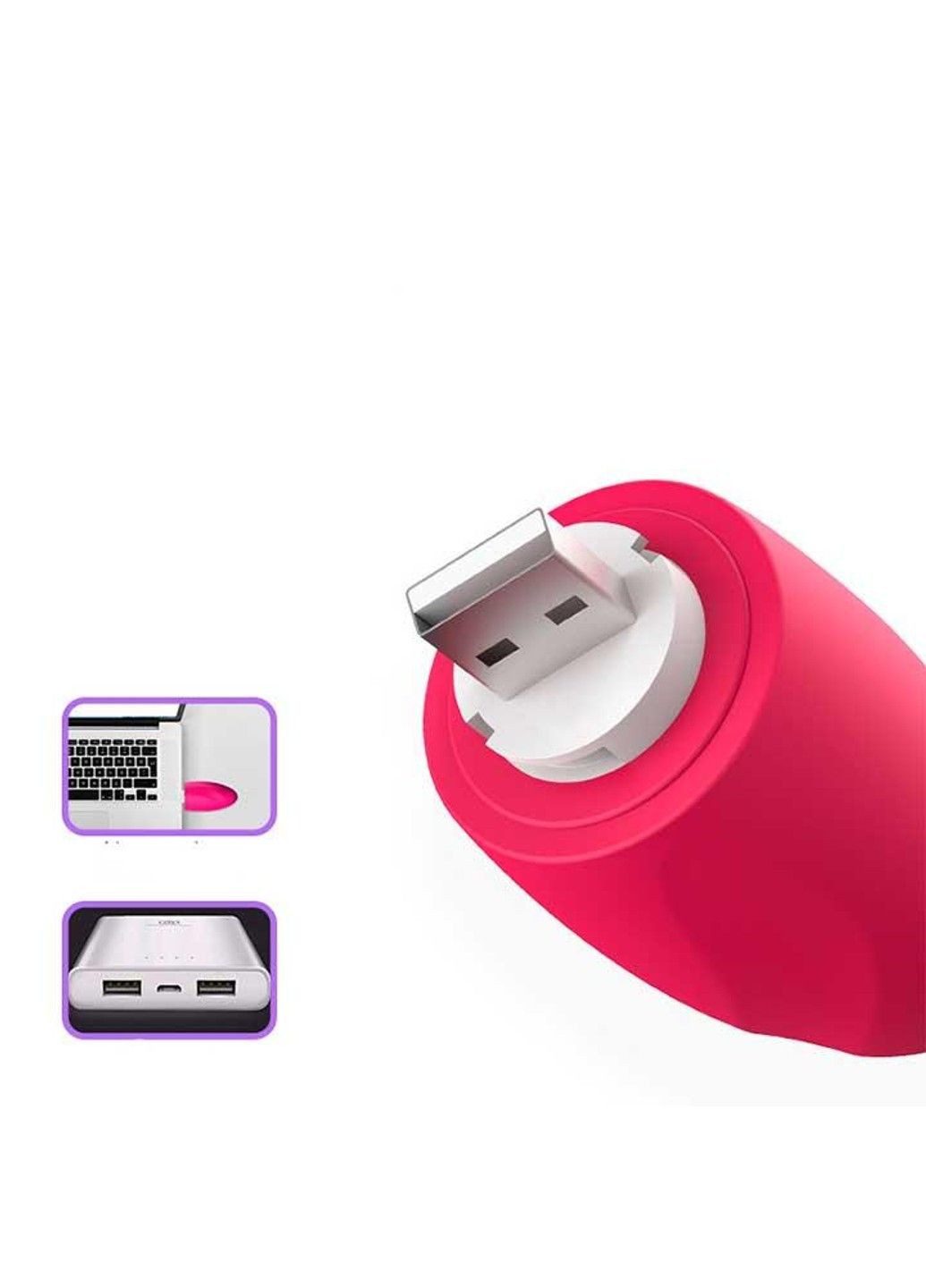 Фиолетовое яркое виброяйцо USB– Вибраторы No Brand (288539254)