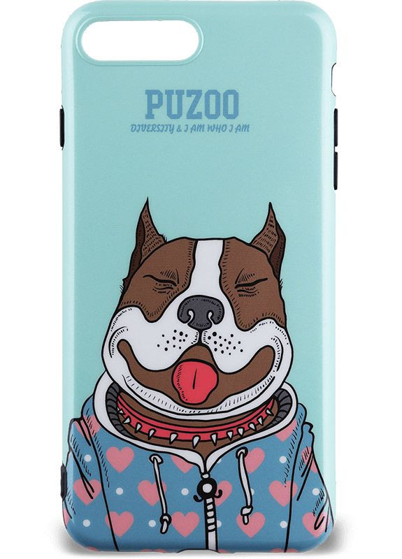Чехолнакладка TPU Glossy Shiny Powder Art dog iPhone 7 Plus/8 Plus Green Baby PUZOO (301784070)