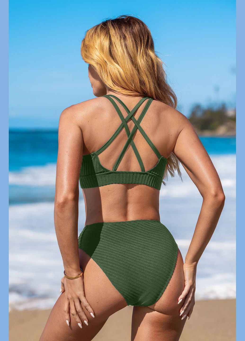 Оливковий (хакі) літній купальник CUPSHE