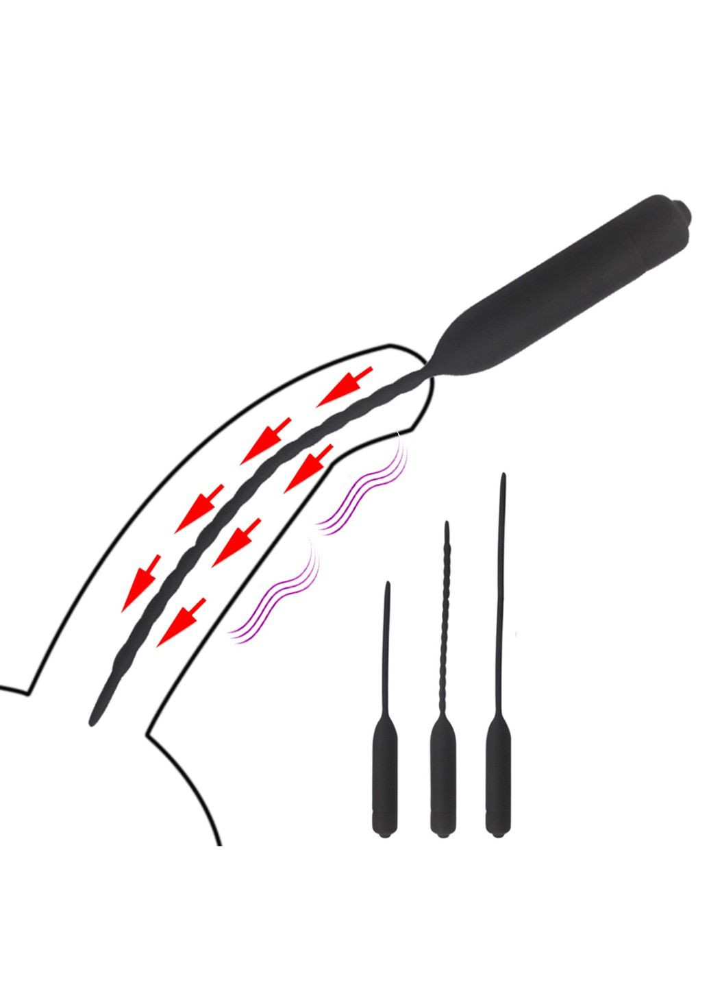 Уретральний зонд (розширювач) з вібрацією 200*6 мм We Love (284279213)