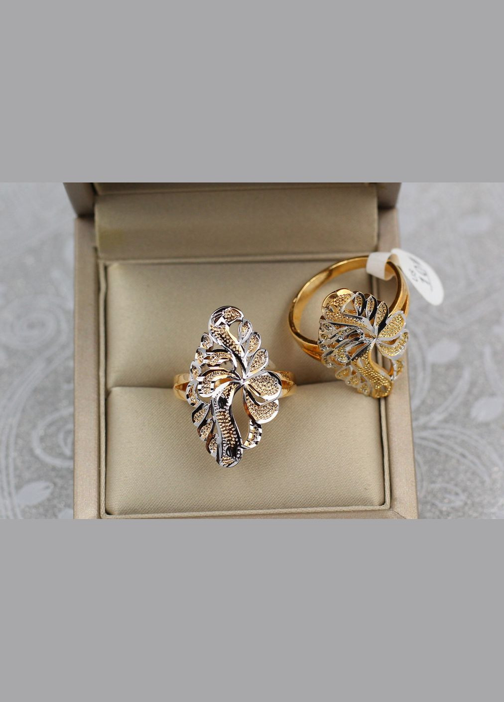 Кільце перстень з родієм ромб з листя р 16 золотисте Xuping Jewelry (316606596)