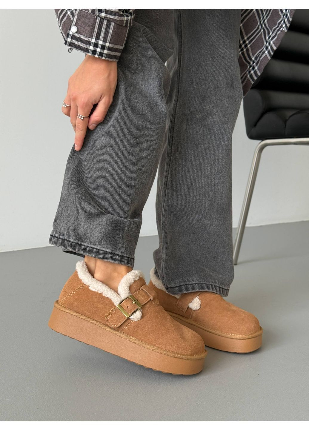 Жіночі сноубутси руді, натуральна замша, анатомічна форма, хутро всередині No Brand (366091798)