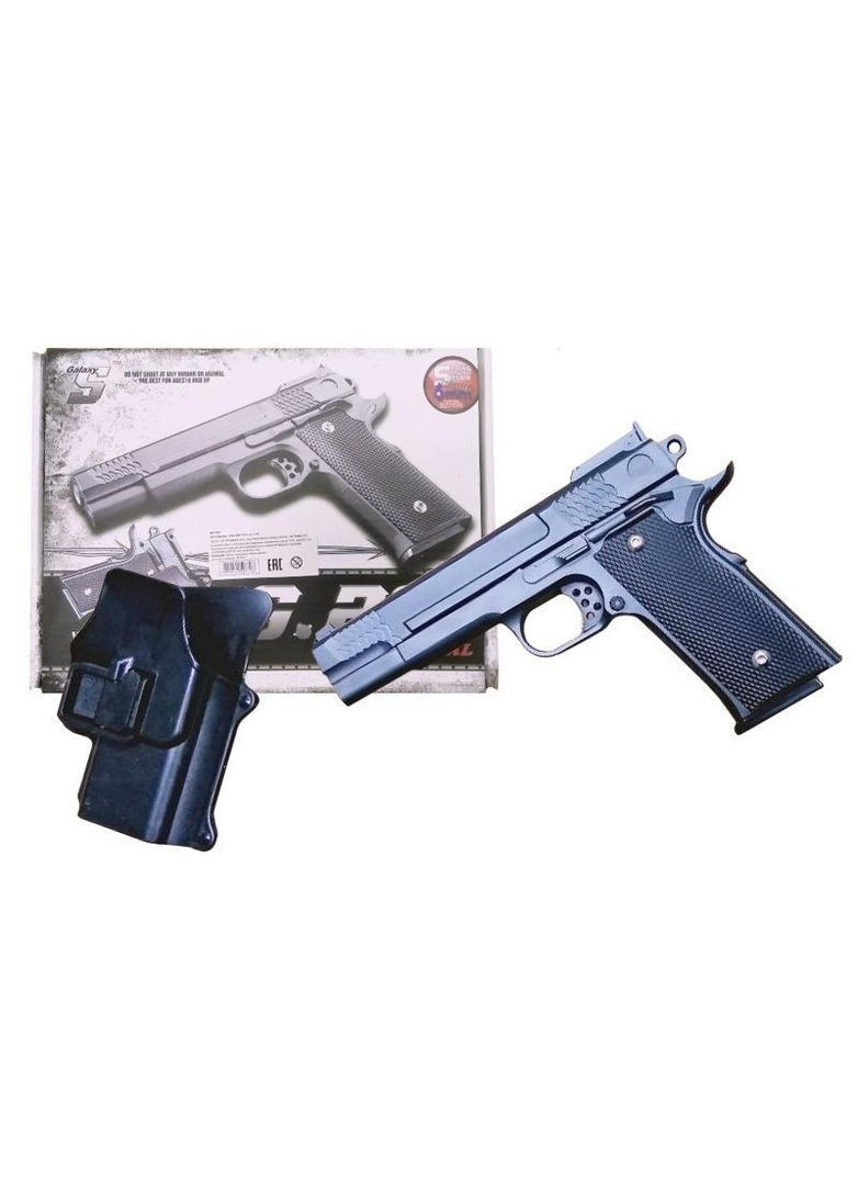 Страйкбольний спринговий пістолет металевий G.20+ з кобурою Galaxy (301085422)