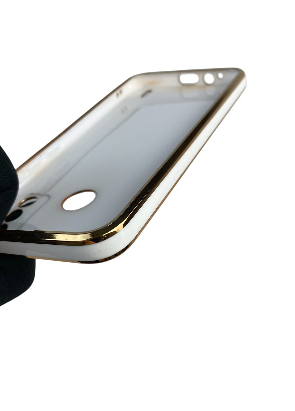 Чехол для Spark 6 Go KE5 с кольцом MagSafe с золотой окантовкой на техно спарк 6 го белый gs1 Tecno (366231133)