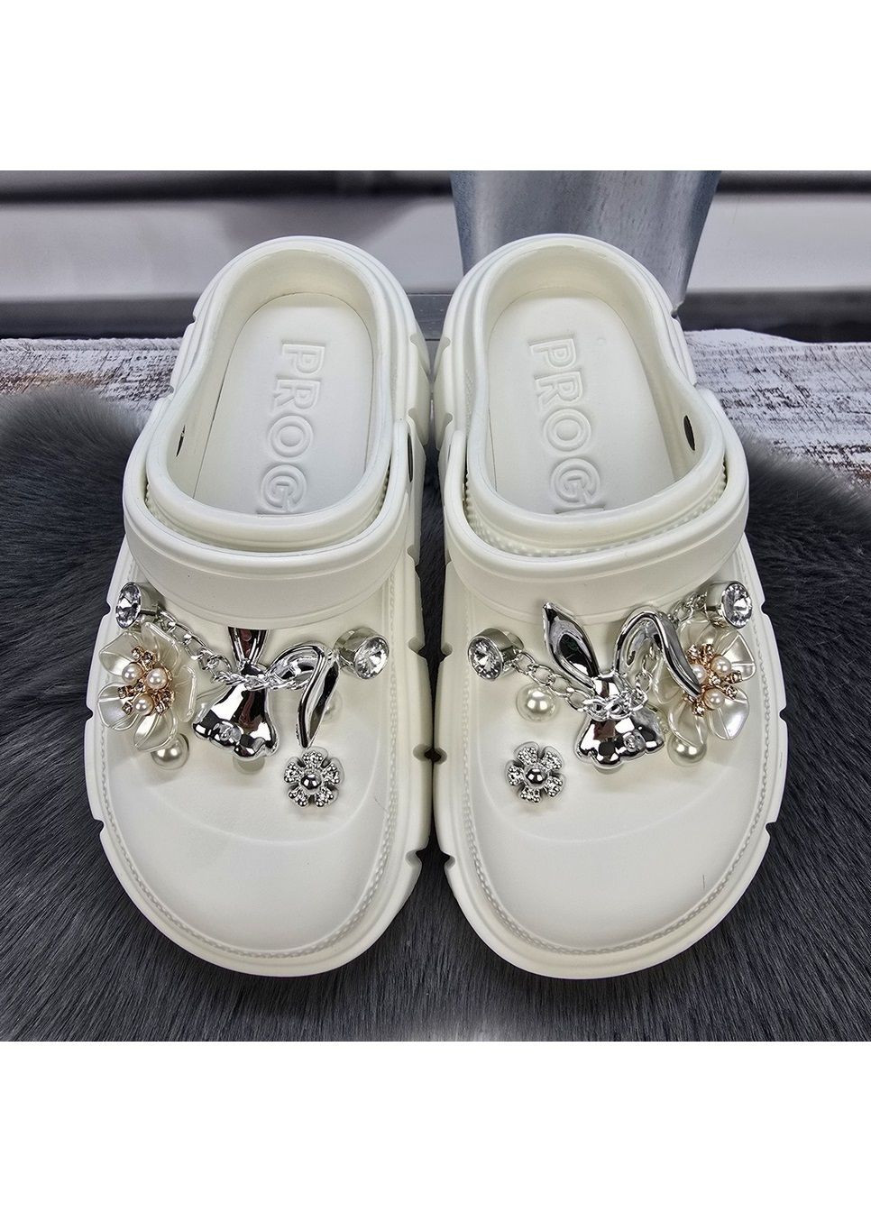 Кроксы женские на платформе Progress (322236559)