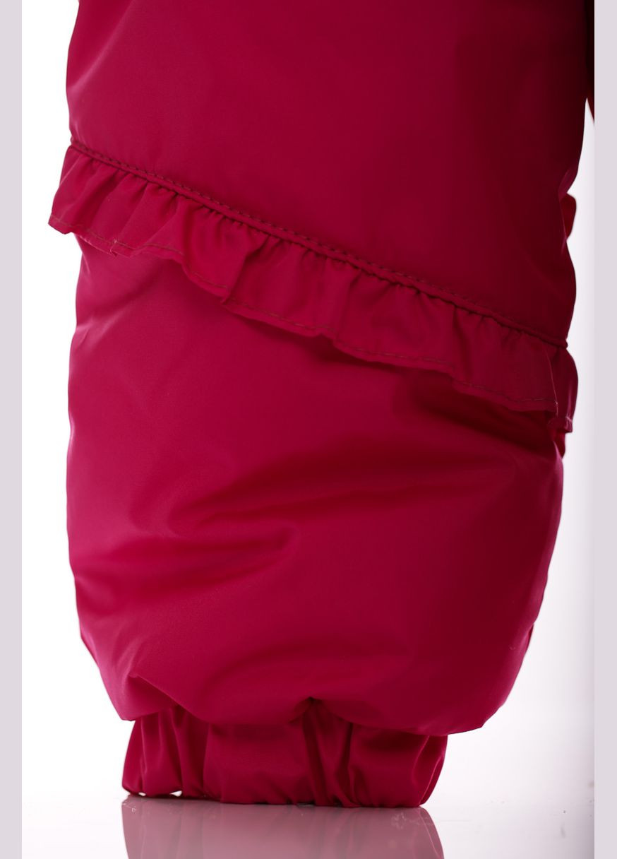 Рожевий зимній комбінезон для дівчинки на холлофайбері рюша малиновий 104 см (28693) BABYKROHA