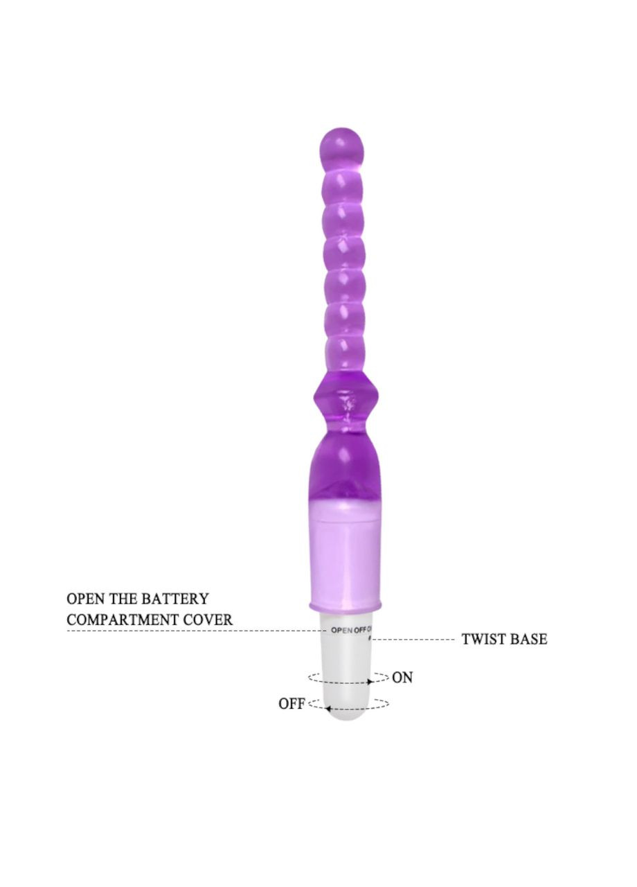 Анальный вибратор рельефный для анальной стимуляции фиолетового цвета China (326598695)