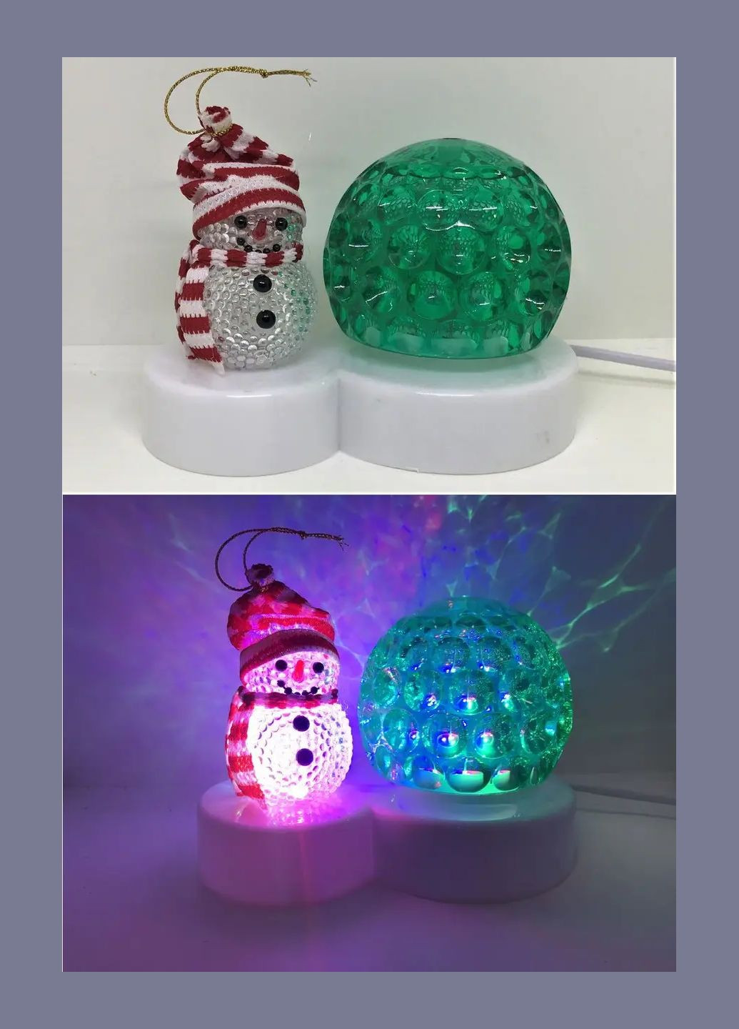 Светодиодный диско шар + Снеговик, светильник новогодний Digital (371797496)