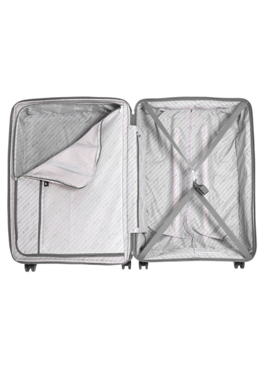 Чемодан большой L полипропилен Airteх 642 110 л Серебряный AIRTEX (297643452)