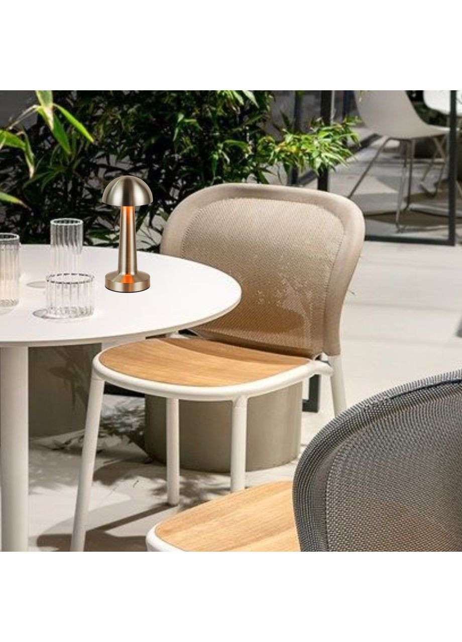 Настольная серебряная лампа "Грибочок" для бара/кафе/ресторана (795-LTA11 SILVER) No Brand (370070741)