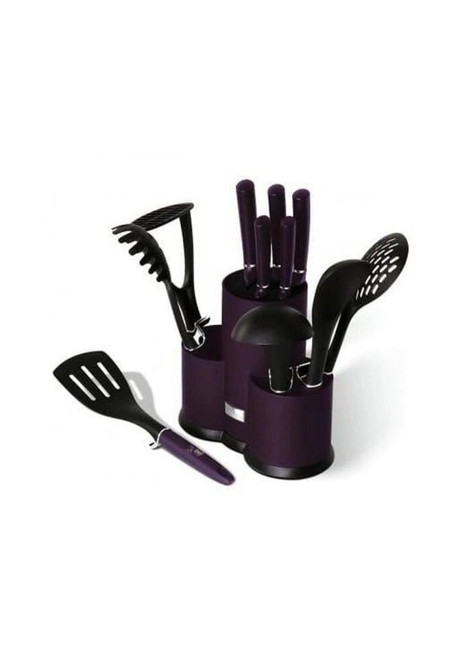 Набір ножів та кухонного приладдя Purple EСlipse BH-6258A 12 предметів фіолетовий Berlinger Haus комбінований,