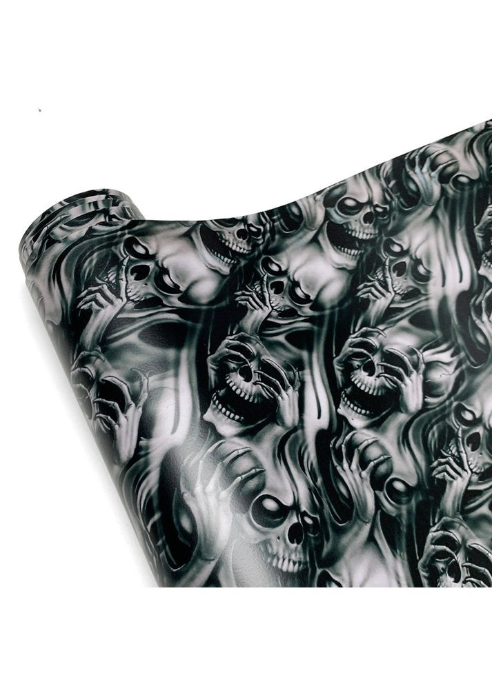 Автомобильная виниловая пленка Череп для авто и мото 10×150 см Black Skull Design No Brand (350202690)