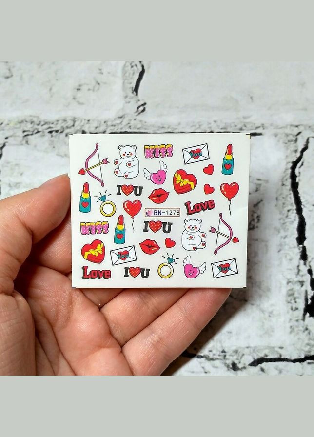 Слайдери для нігтів наліпки Серця No Brand (330644135)