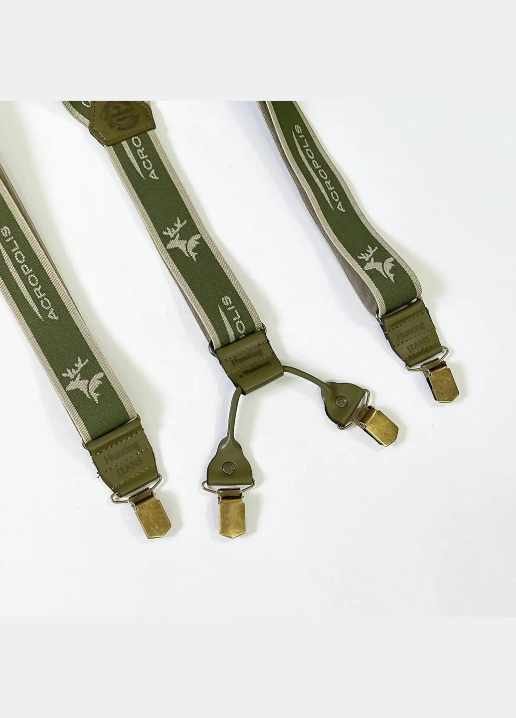 ПР-7 Преміум підтяжки для джинсів та чоловічих штанів. 4-х точкове кріплення. Шкіряні елементи. Потовщена фурнітура 1мм Acropolis (342716946)