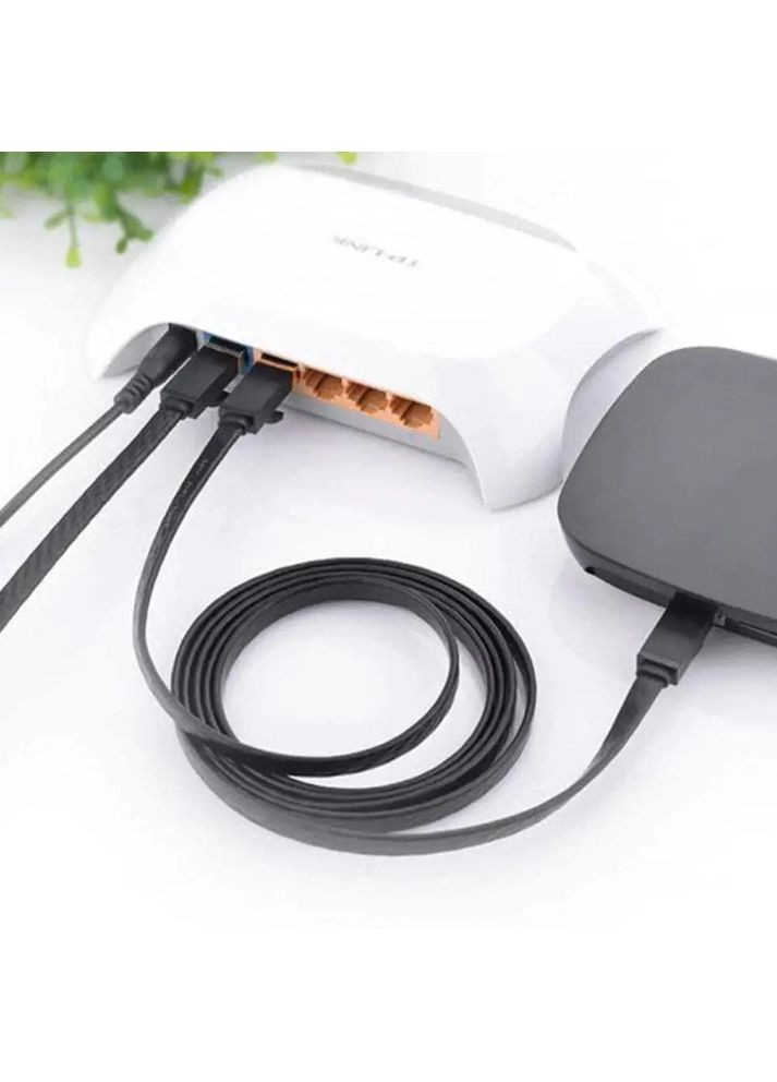 Сетевой кабель Cat 6 U/UTP Lan Flat Cable 3m (Black) (UGR-50175) Ugreen NW102 (361347636)