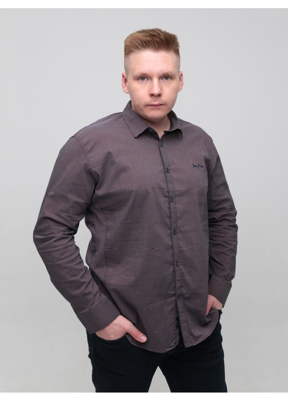 Коричневая повседневный рубашка в клетку Jean Piere