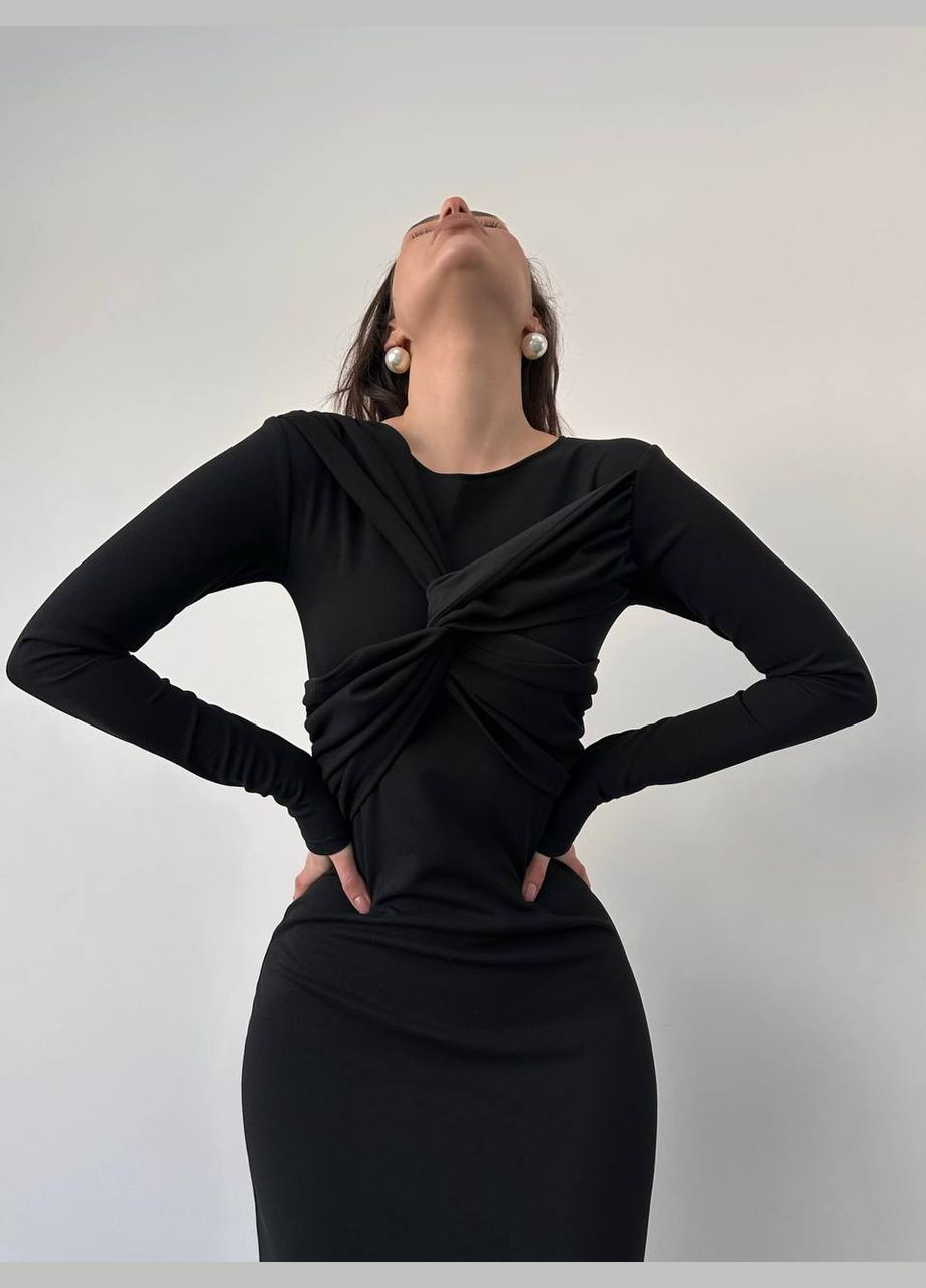 Чорна святковий, коктейльна, ділова, повсякденний, вечірня жіноча сукня FINO Mode