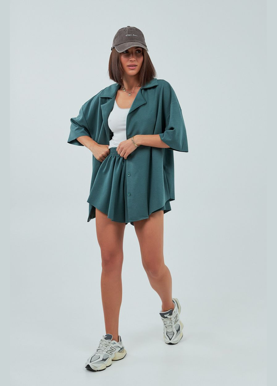 Трикотажний костюм з шортами та сорочкою Lurex (339433449)