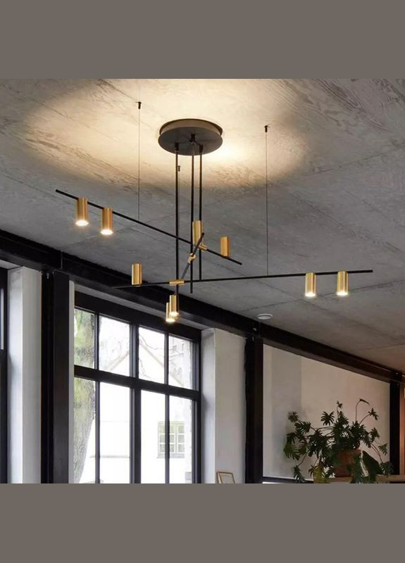 Люстра потолочная на 9 лампочек 26287 Черный 35-74х123х123 см. Sunnysky (364492028)