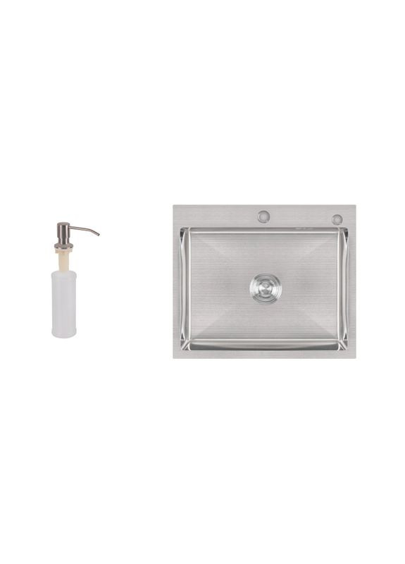 Мойка для кухни встроенная Handmade H6050 (LDH6050BRU35371) Brushed Steel 3,0/1,0 мм LIDZ 064130 (316463210)