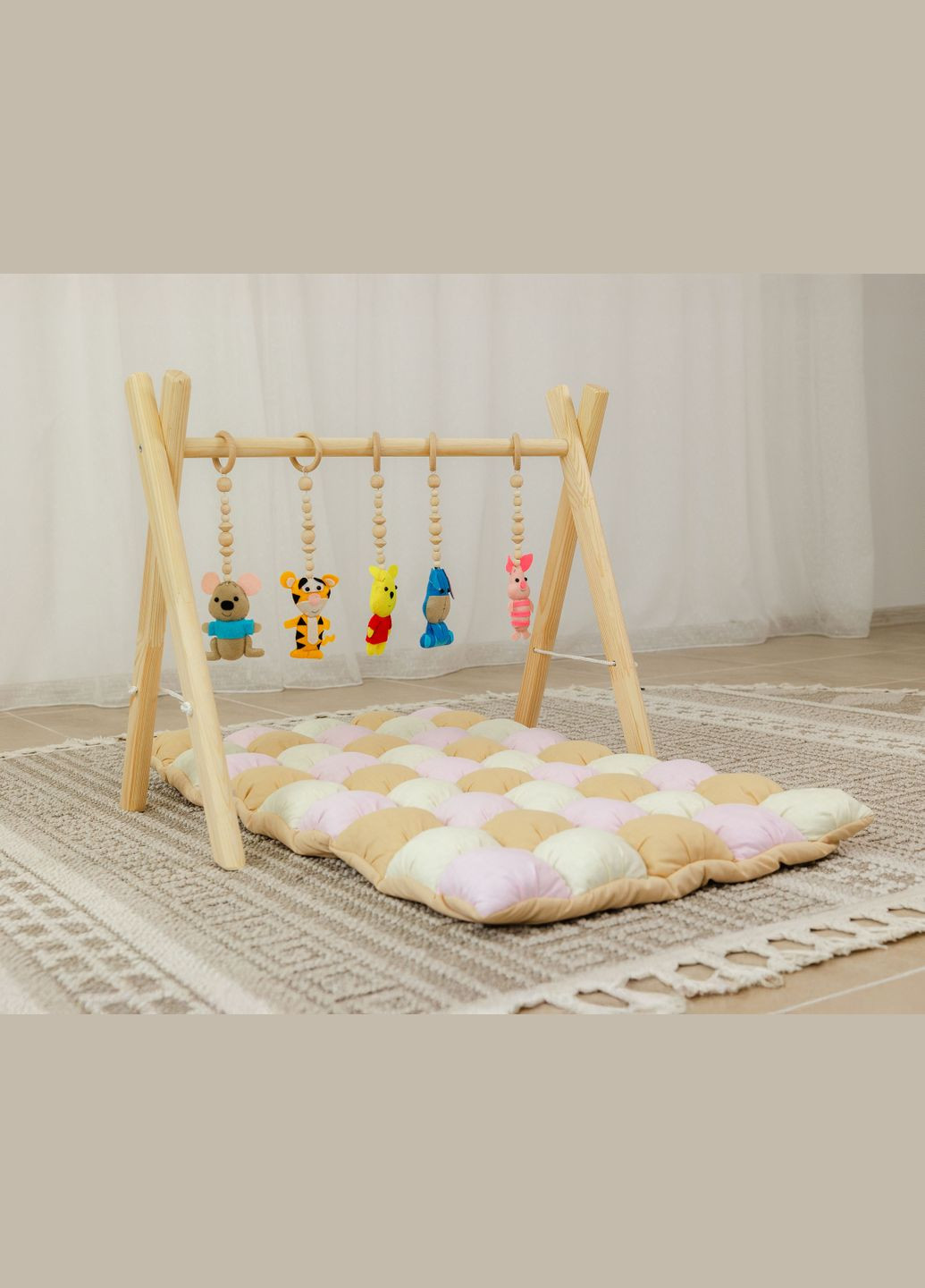 Мобіль дерев'яний підлоговий BabyGym XRMASTER Вінні Пух з матрациком Лисенятко No Brand (347164002)