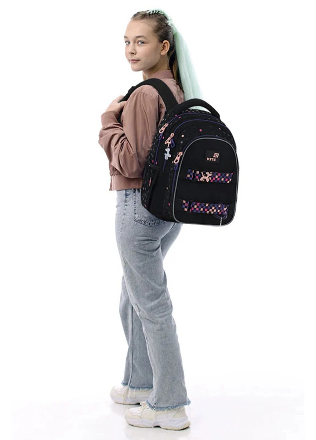 Рюкзак ортопедический школьный Education teens Romantic Street Art цвет черный CB-00297760 Kite (399546039)