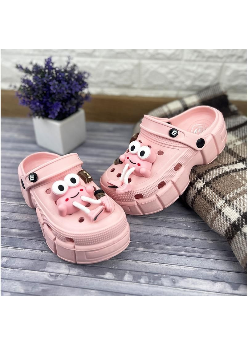 Крокси жіночі з джибітсами на платформі Е-0020327-4 Рожеві Sanlin (315355784)