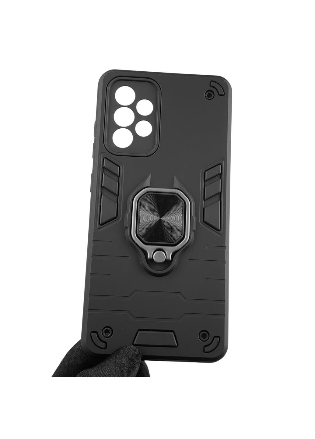 Чехол для телефона Galaxy A52 5G (SM-A525) бронированный с кольцом-держателем на самсунг а52 5г чёрный Samsung (366231862)