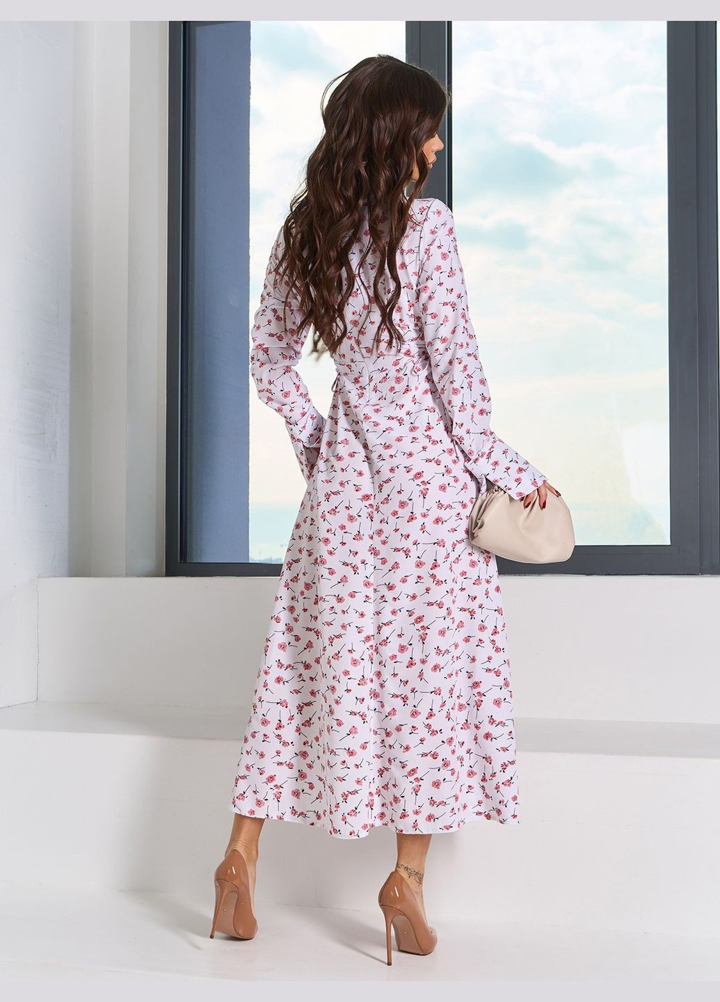 Комбінована святковий, коктейльна, повсякденний, кежуал, вечірня елегантна ретро сукня з бічними шнурівками No Brand з квітковим принтом