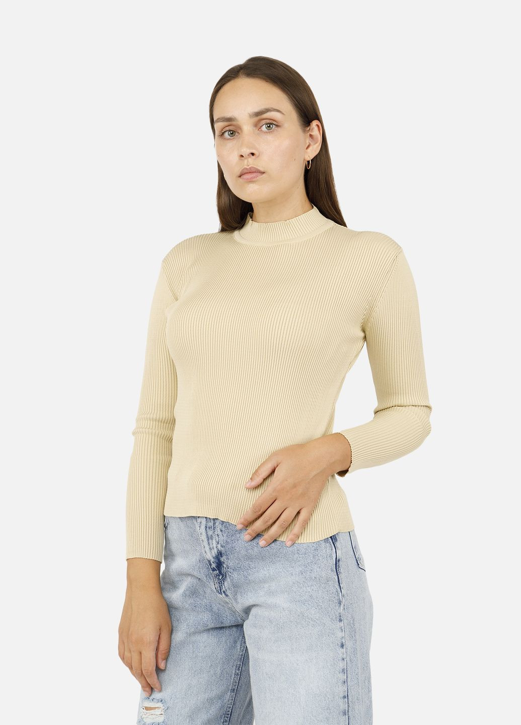 Жіночий гольф з довгим рукавом колір бежевий CB-00255839 Yuki (314910134)