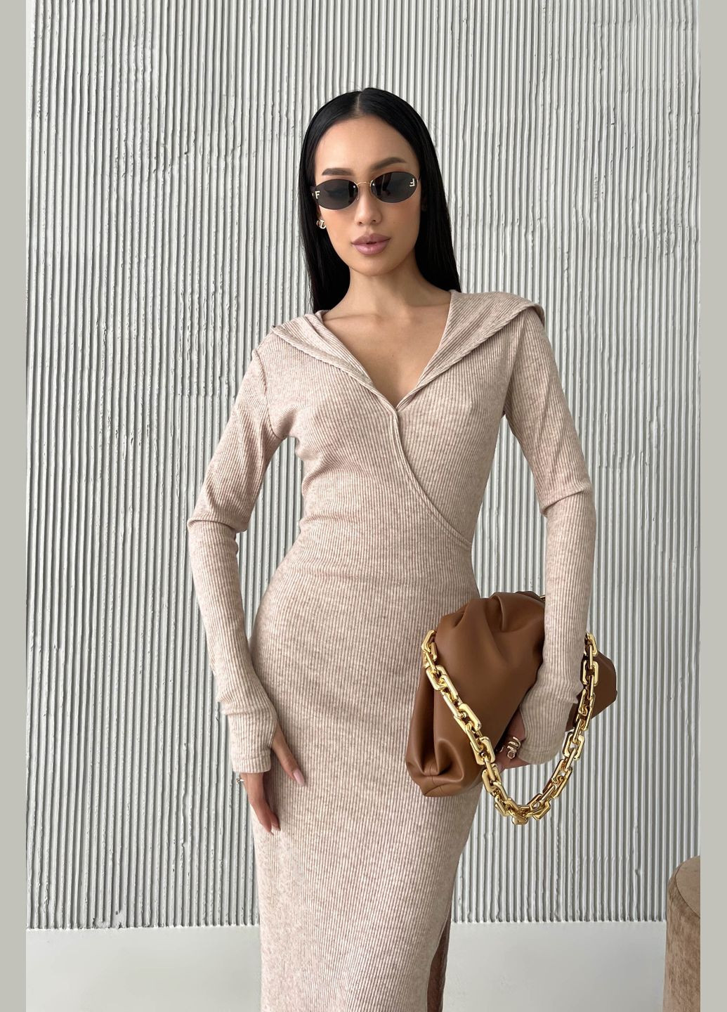 Бежева повсякденний, кежуал сукня футляр Liton