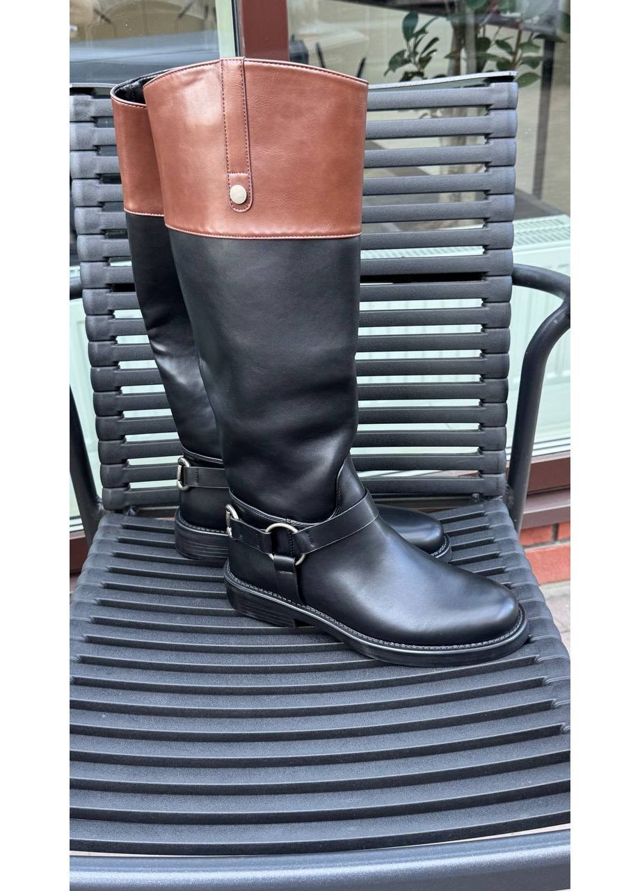 Осенние стильные натуральные сапоги No Brand