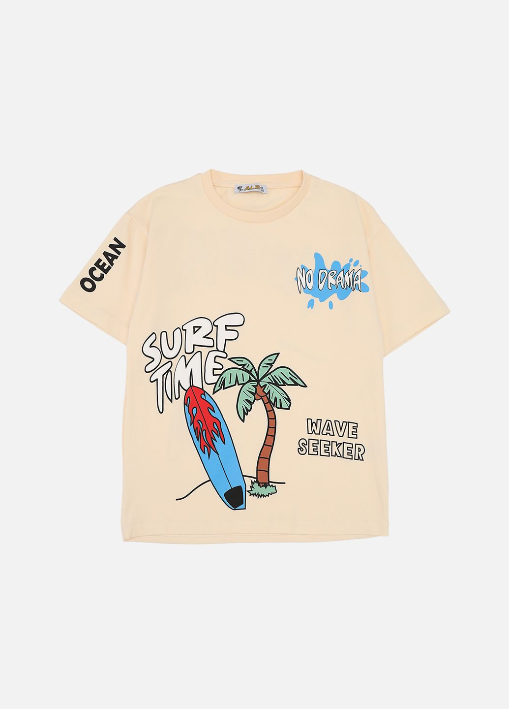 Бежевая летняя футболка с коротким рукавом для мальчика цвет бежевый cb-00277092 ALG