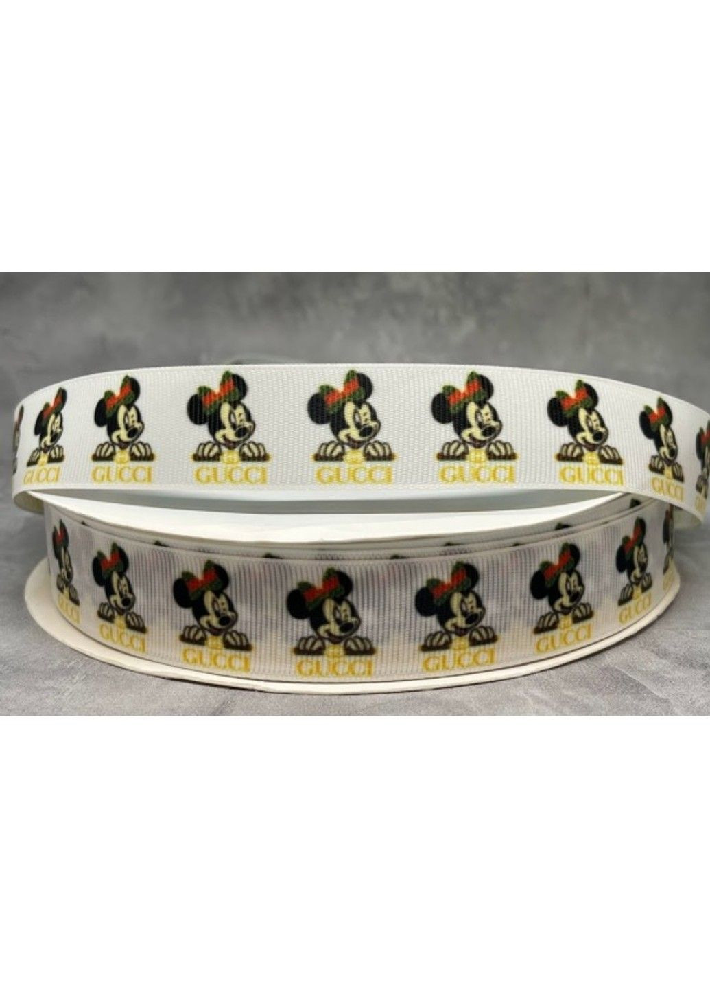 Репсовая лента 2,5 см (Gucci-Микки), метр No Brand (314809973)