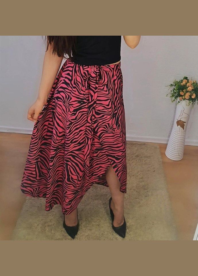 Спідниця жіноча на запах, модна, легка, довжина міді, талія на резинці, пояс в комплекті No Brand (347335512)