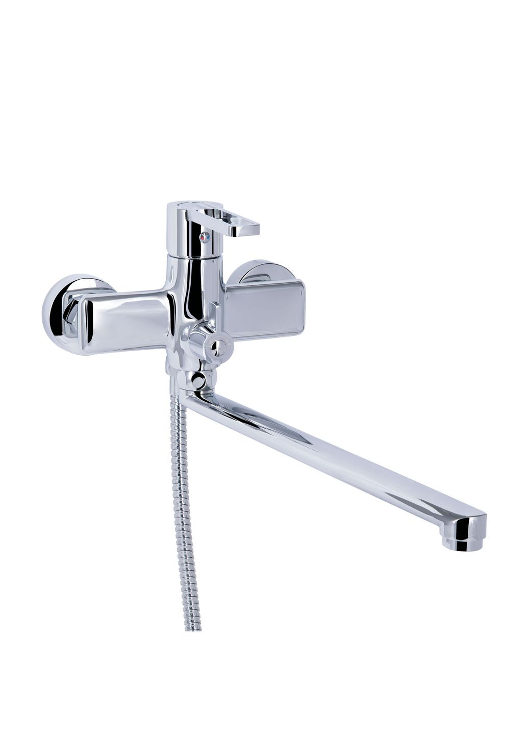 Смеситель для ванны Taurus с длинным поворотным изливом (с душевым гарнитуром) QTTAU260CRM45663 Chrome Qtap (329443499)