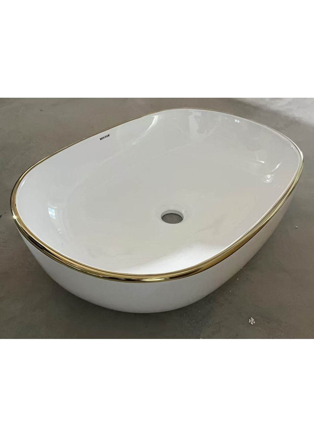 Раковина накладная Premium ELLIPSE-0105 EDGE GOLD 600х400х150mm (MP6564) Mixxus (322074366)