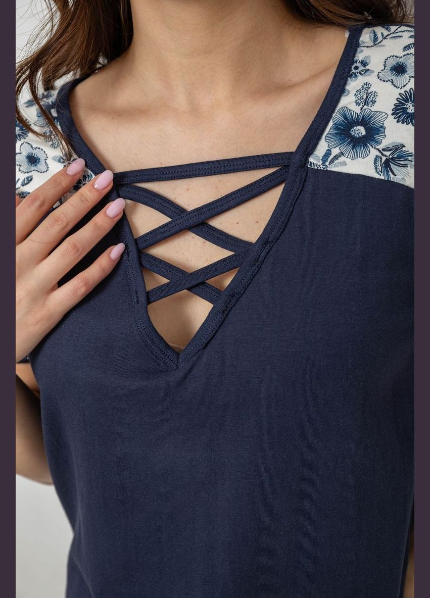 Синя всесезон жіноча піжама з принтом Fashion