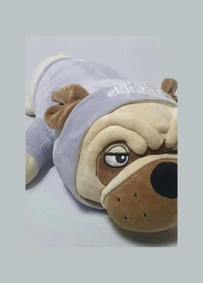 Мопс батон 90см голубой, Большая Мягкая Игрушка, 2 в 1 подушкаигрушка для сна, Мягкая игрушка антистресс Fun Cat (303137187)