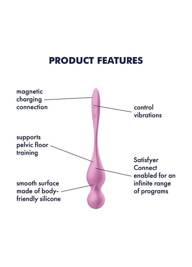 Вагінальні смарт-кульки з вібрацією Love Birds 1 Connect App Pink, 78 г Satisfyer (300374772)