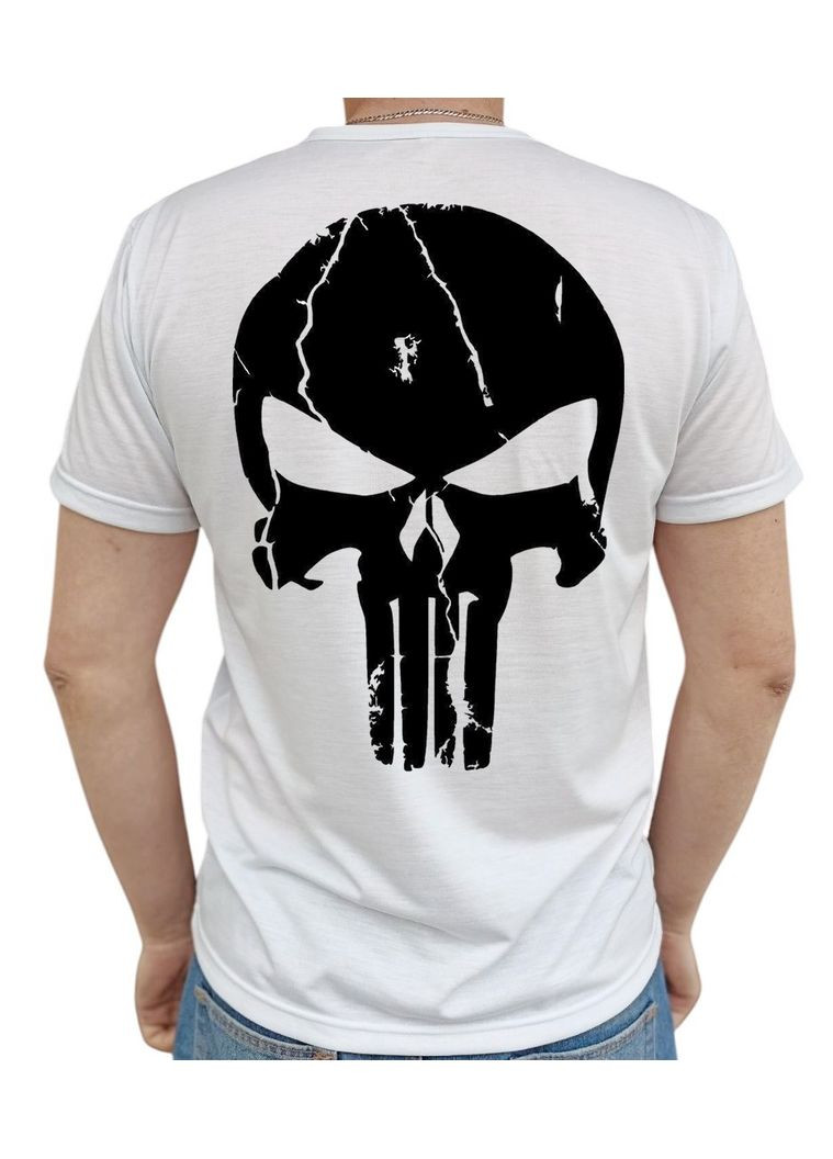 Біла футболка біла череп каратель No Brand
