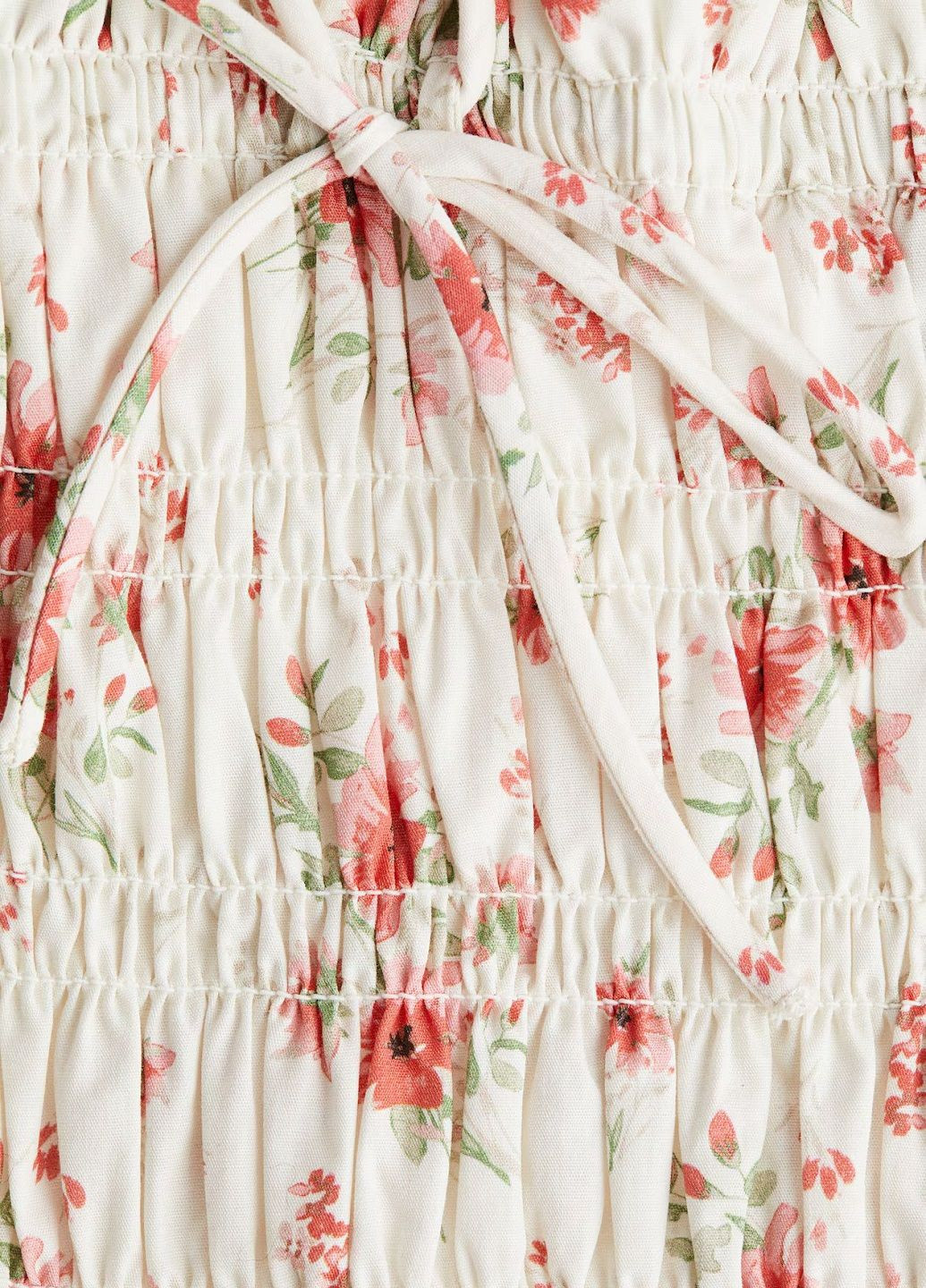 Белое кэжуал платье H&M с цветочным принтом