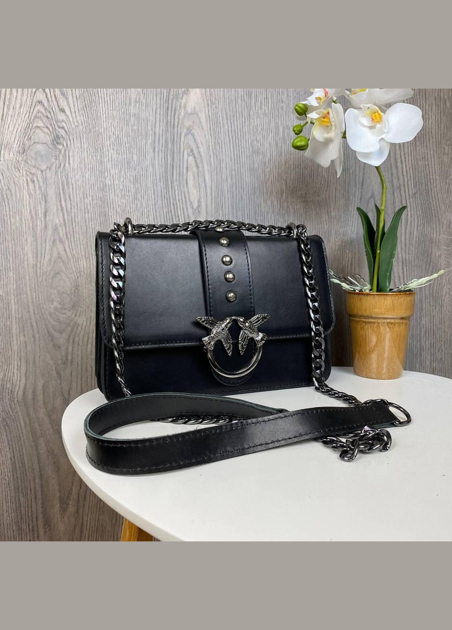 Женская кожаная минисумка клатч под Pinko с птичками, сумочка Пинко Птица натуральная кожа No Brand (334729824)