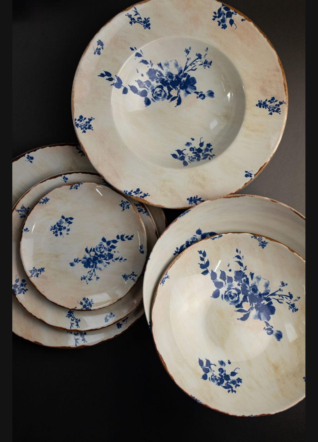 Тарелка для пасты Mesa Off White Flower Vintage A 27 см Mesa Ceramics (323167488)