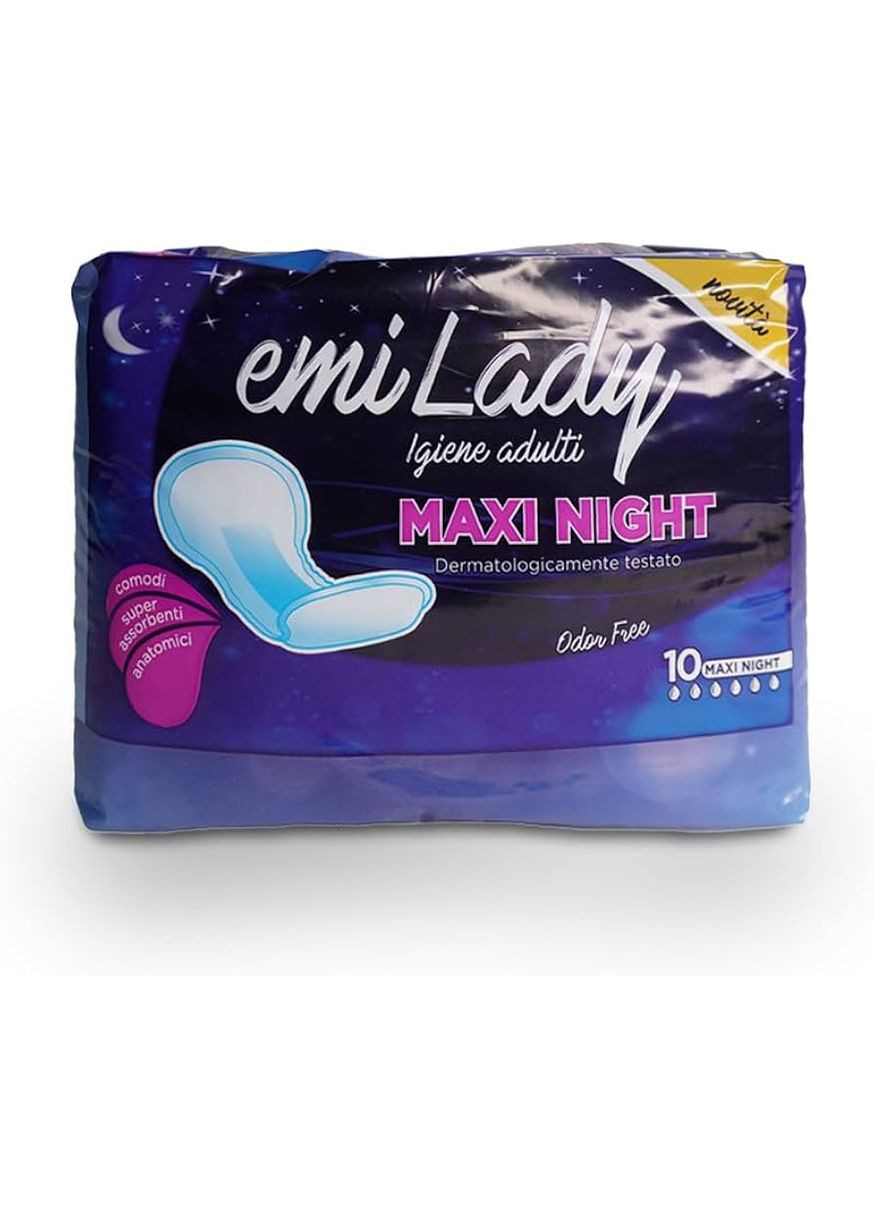 Жіночі урологічні прокладки Emi Lady Maxi Night / Складені 7+ крапель / 10 шт Cardificio Italiano (305665586)