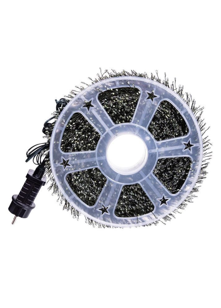 Новогодняя гирлянда комнатная роса Хвойная лапа 50 м 1500 LED зеленый провод Белое сияние D1500L50MGW No Brand (369478228)